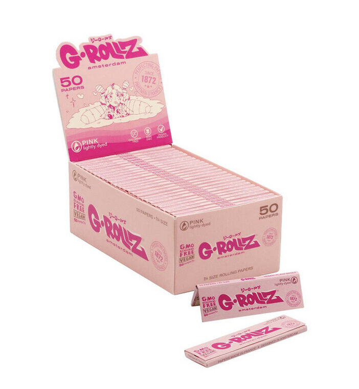 G-ROLLZ | Rosa Ligeramente Teñido-50 Papeles '1¼ (Expositor de 50 Librillos)